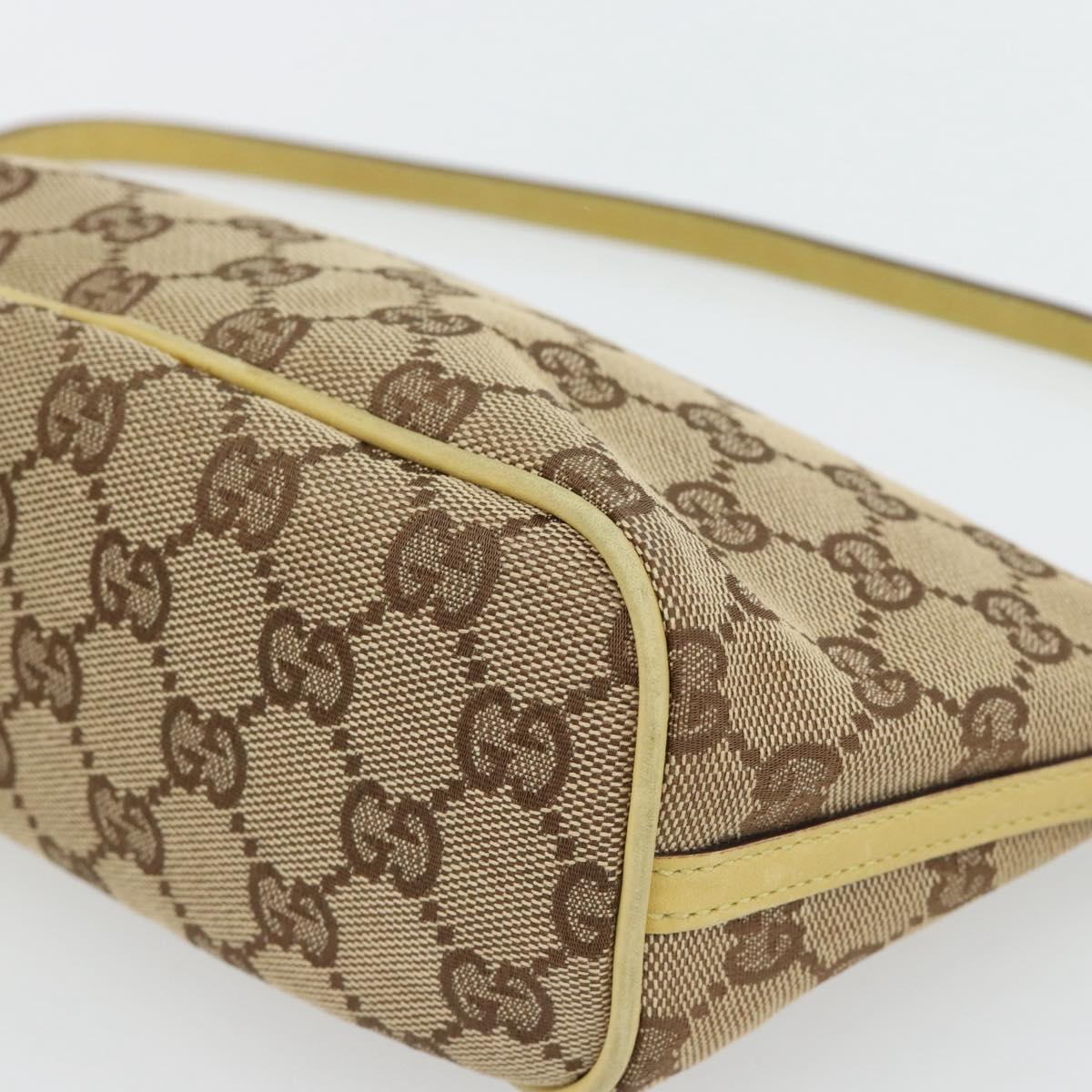 GUCCI GG Canvas Accessory Pouch Beige 07198 Auth 181316A