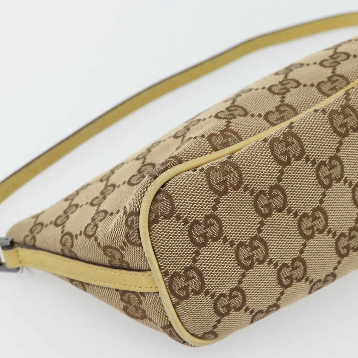 GUCCI GG Canvas Accessory Pouch Beige 07198 Auth 181316A