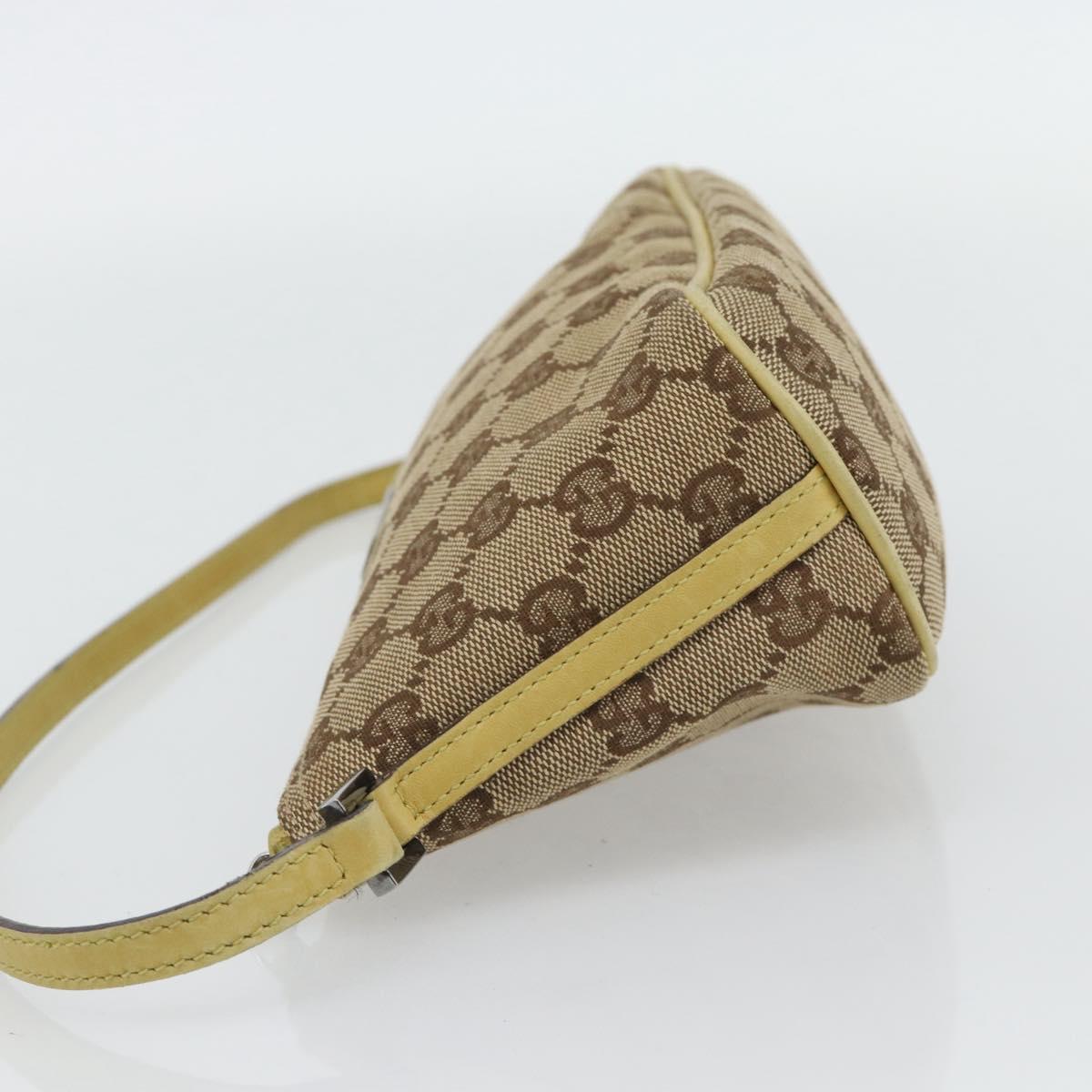 GUCCI GG Canvas Accessory Pouch Beige 07198 Auth 181316A