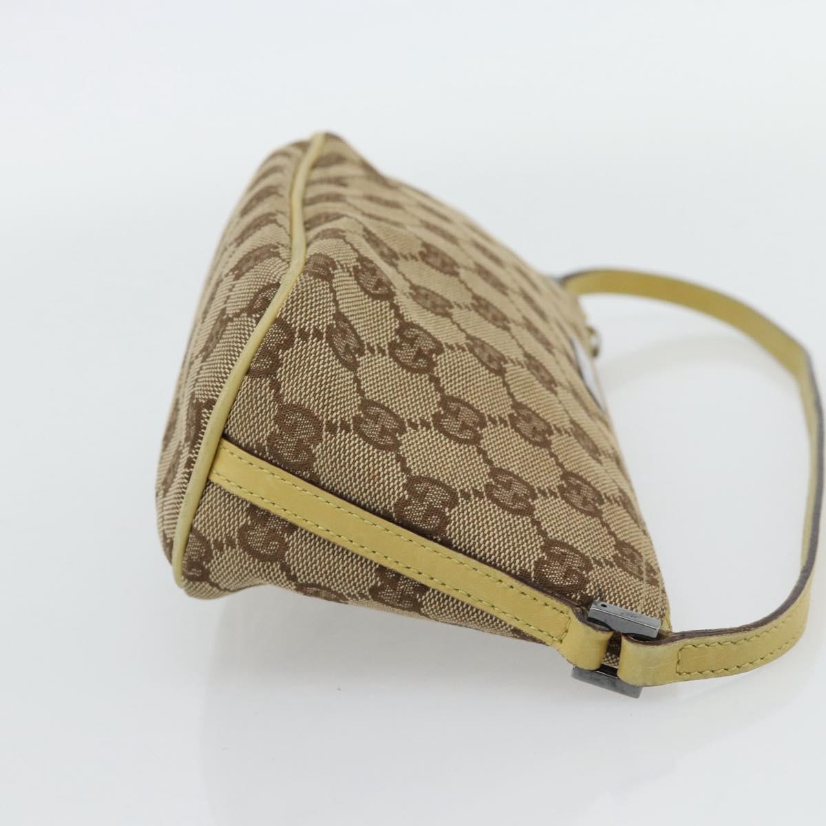 GUCCI GG Canvas Accessory Pouch Beige 07198 Auth 181316A