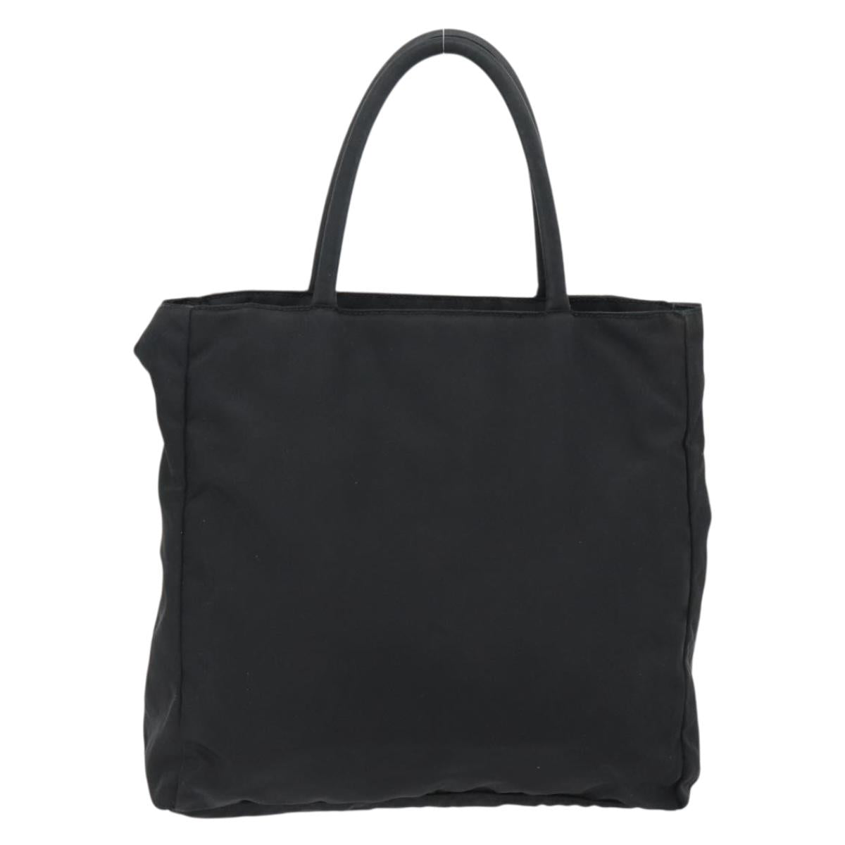 PRADA Hand Bag Nylon Black Silver Auth 181329