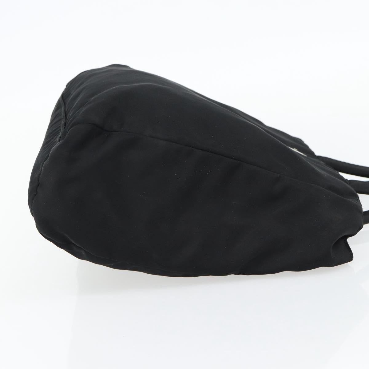 PRADA Hand Bag Nylon Black Silver Auth 181329