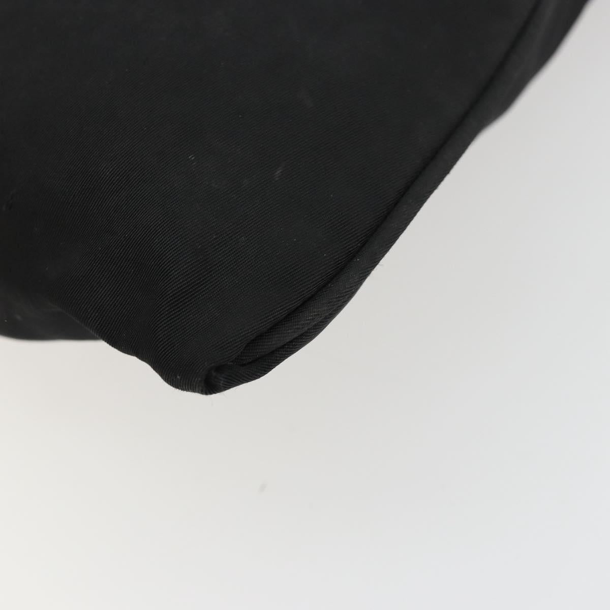 PRADA Shoulder Bag Nylon Black Silver Auth 181330