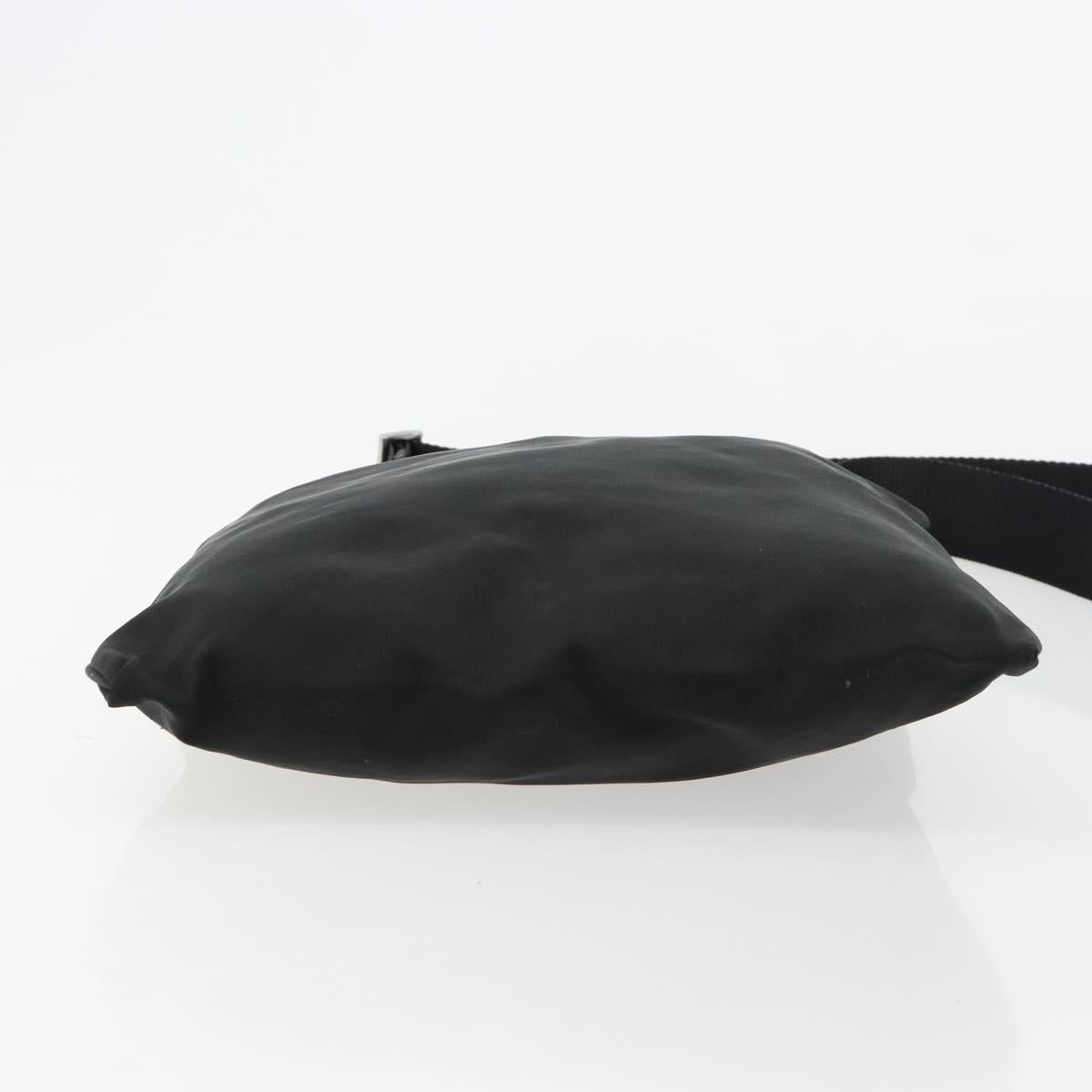 PRADA Shoulder Bag Nylon Black Silver Auth 181330