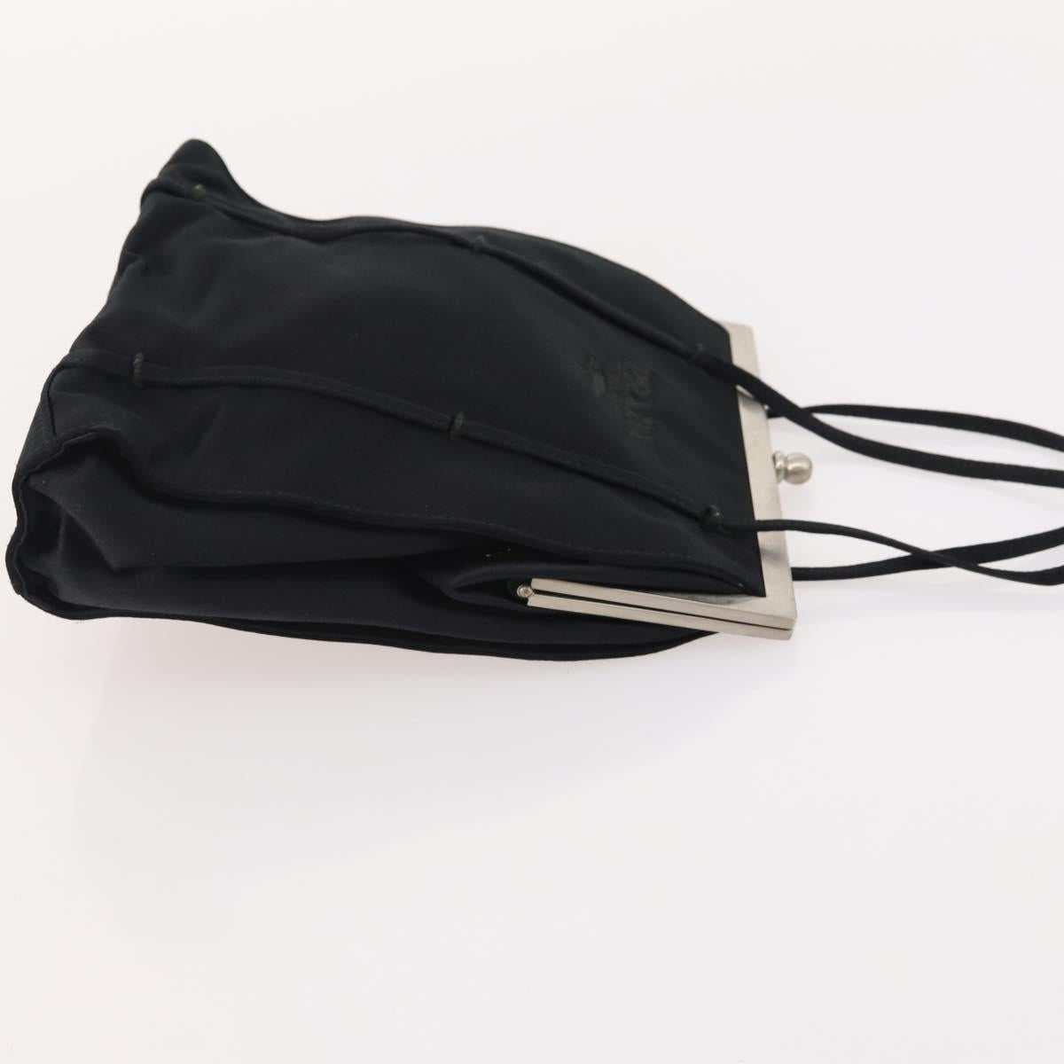 PRADA Shoulder Bag Nylon Suede 2 Set Black Silver Auth 181335