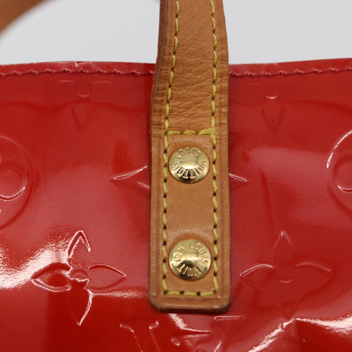 LOUIS VUITTON Monogram Vernis Reade PM Hand Bag Red Rouge M91088 LV Auth 181345