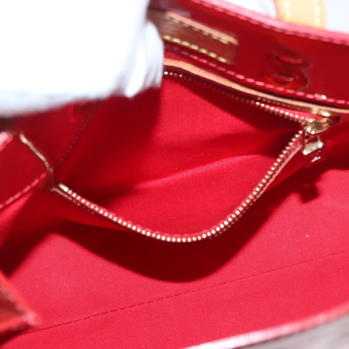 LOUIS VUITTON Monogram Vernis Reade PM Hand Bag Red Rouge M91088 LV Auth 181345