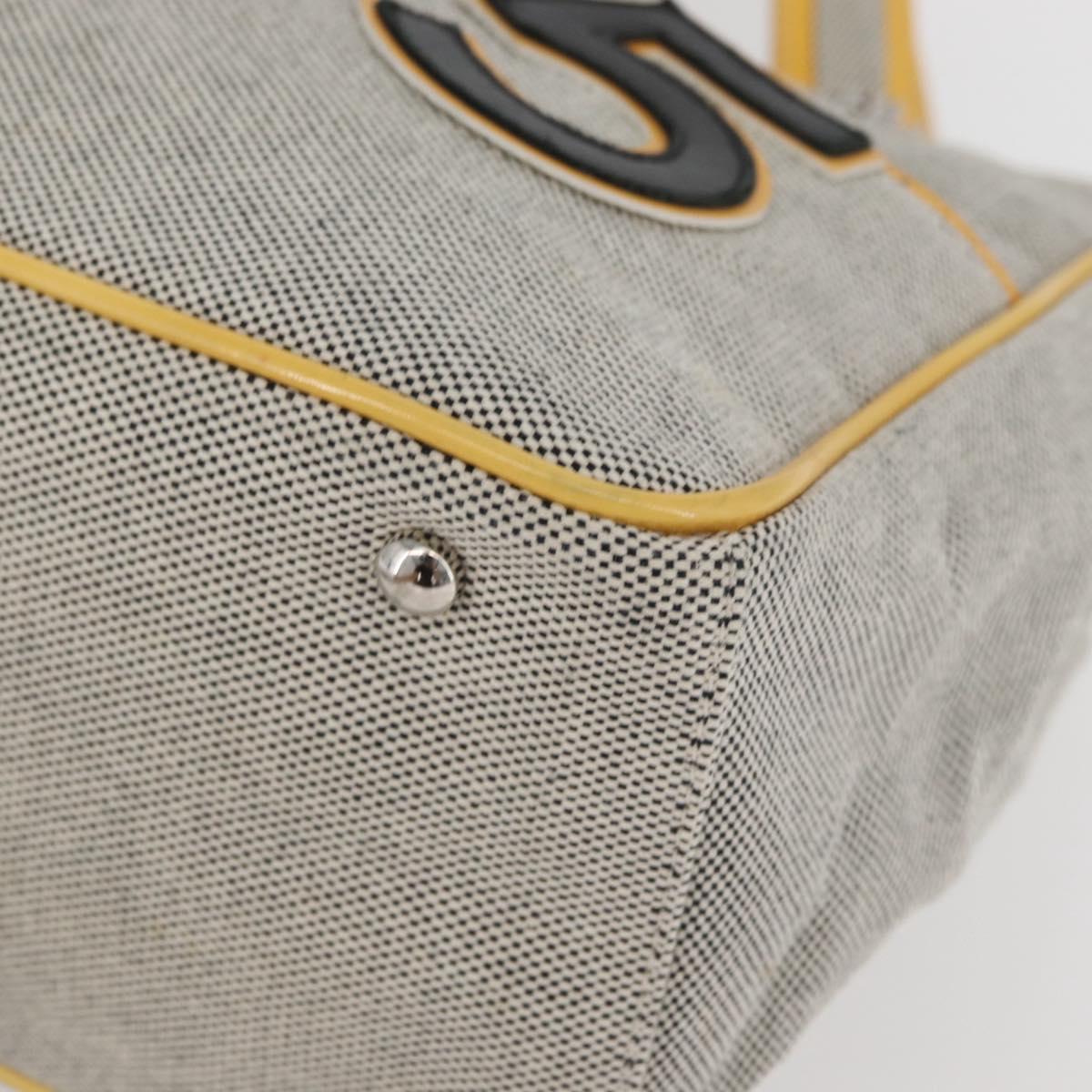 CHANEL Choco Bar Chain Shoulder Bag Canvas Gray Silver CC Auth 181350A