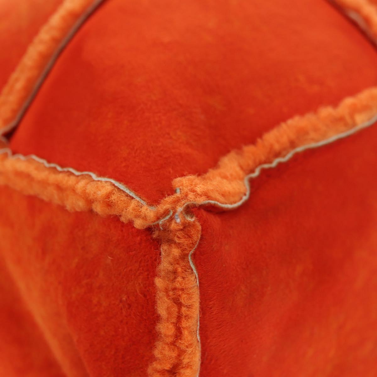 CHANEL Shoulder Bag Mouton Orange Silver CC Auth 181353V