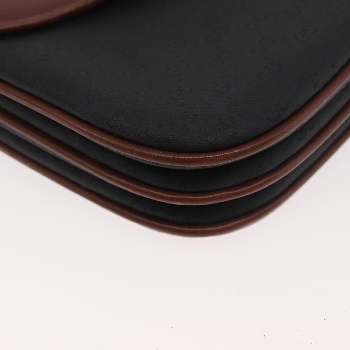 GUCCI Micro GG Supreme Shoulder Bag PVC Black Gold 004 104 0024 Auth 181357