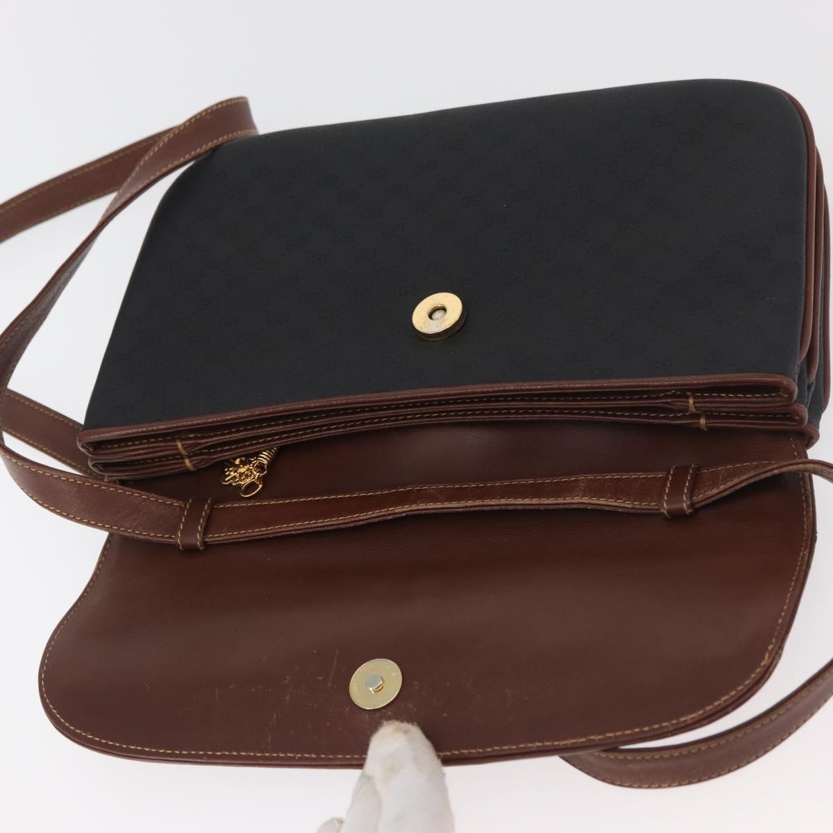 GUCCI Micro GG Supreme Shoulder Bag PVC Black Gold 004 104 0024 Auth 181357