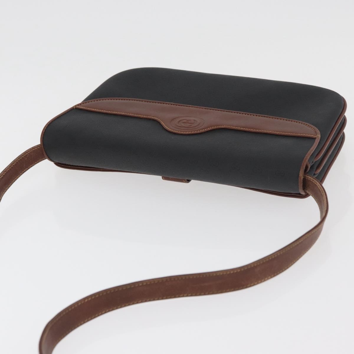 GUCCI Micro GG Supreme Shoulder Bag PVC Black Gold 004 104 0024 Auth 181357