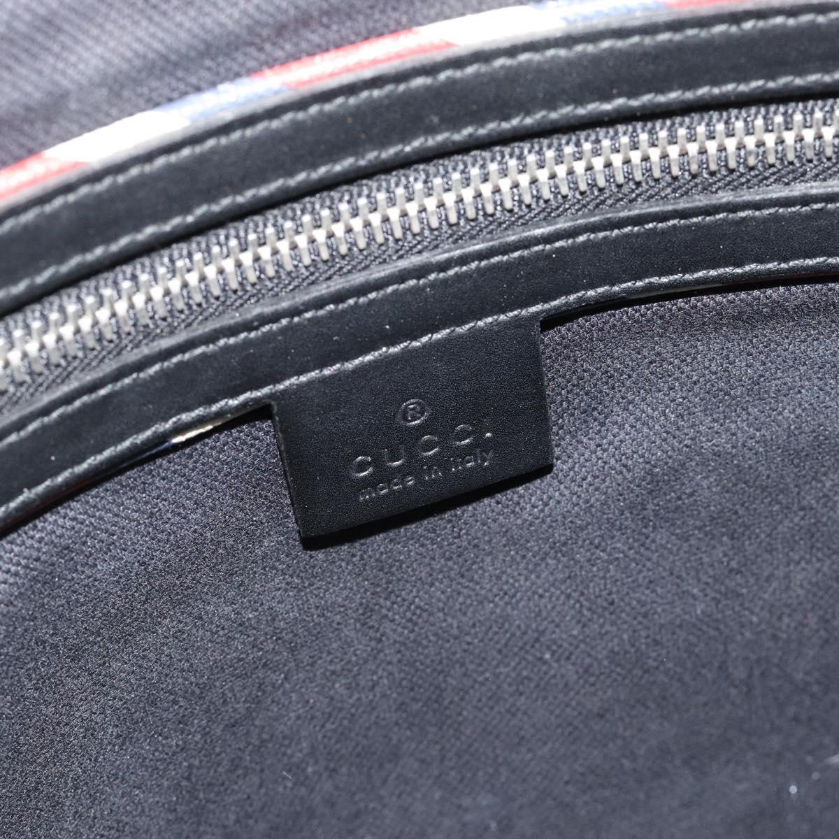 GUCCI GG Supreme Sherry Line Shoulder Bag PVC Black Silver 474137 Auth 181362A