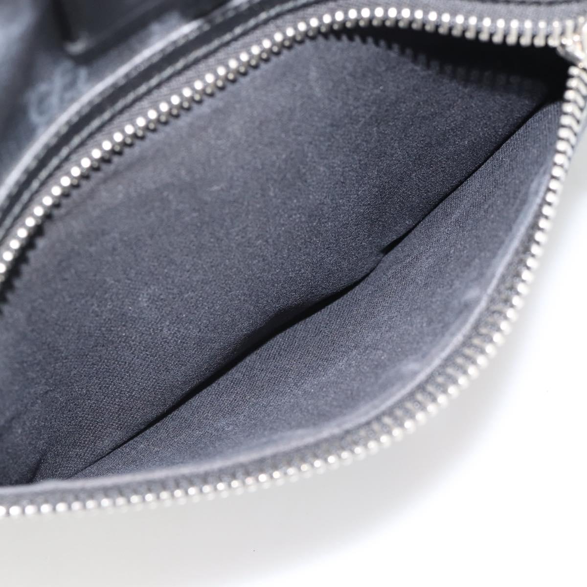 GUCCI GG Supreme Sherry Line Shoulder Bag PVC Black Silver 474137 Auth 181362A