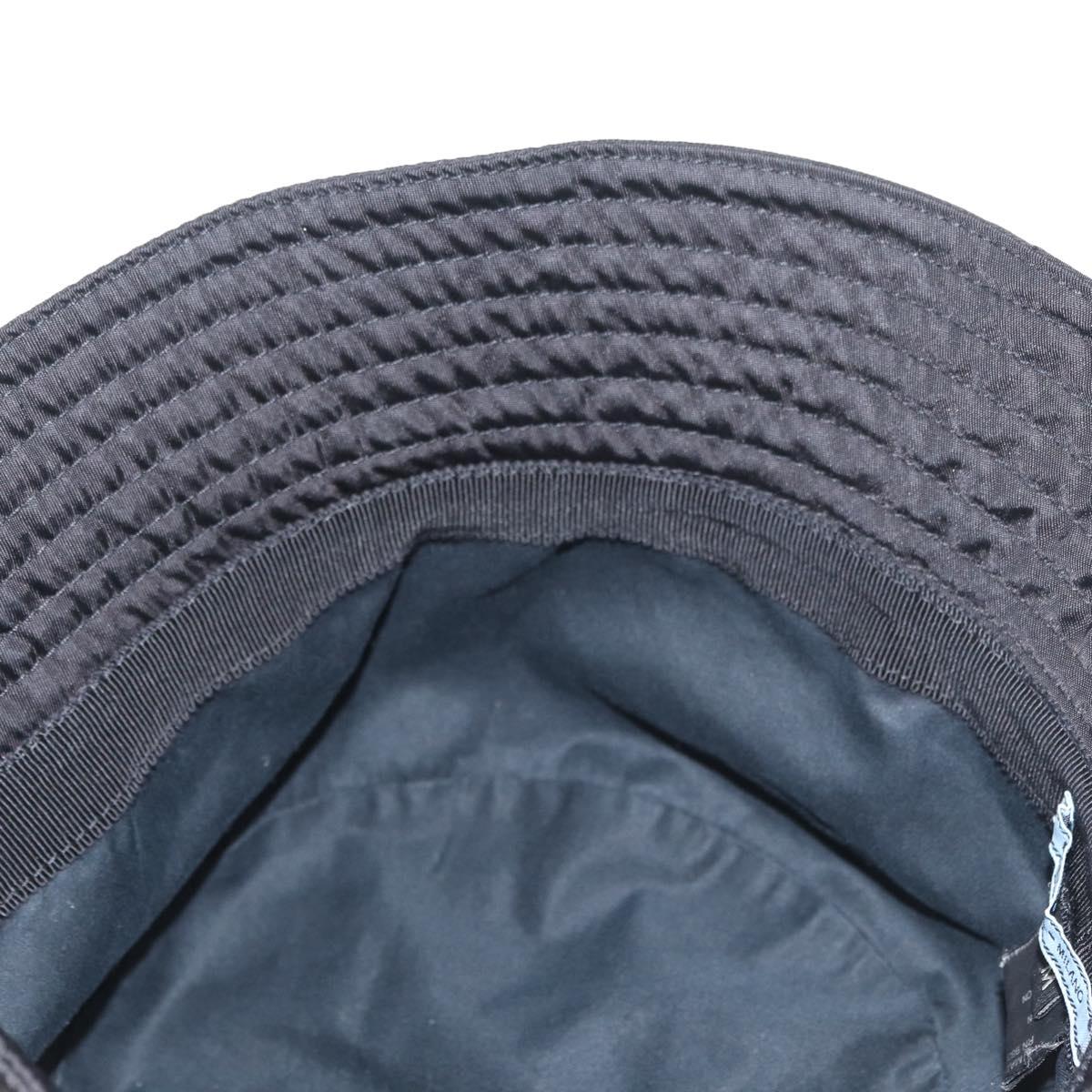 PRADA Hat Nylon M Black Auth 181375M