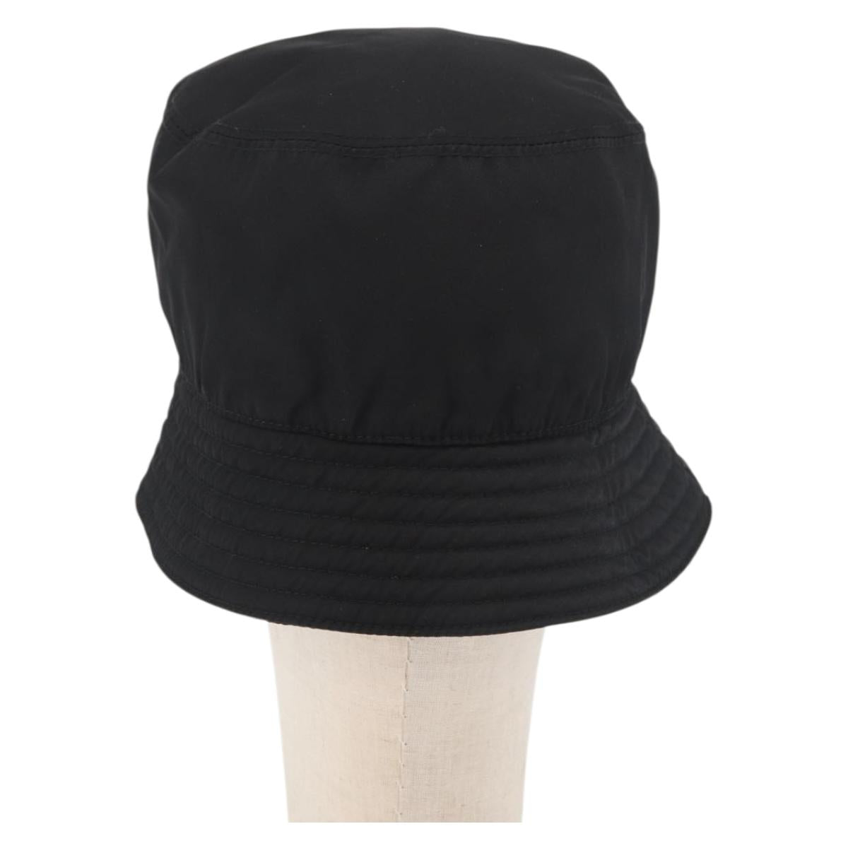PRADA Hat Nylon M Black Auth 181375M