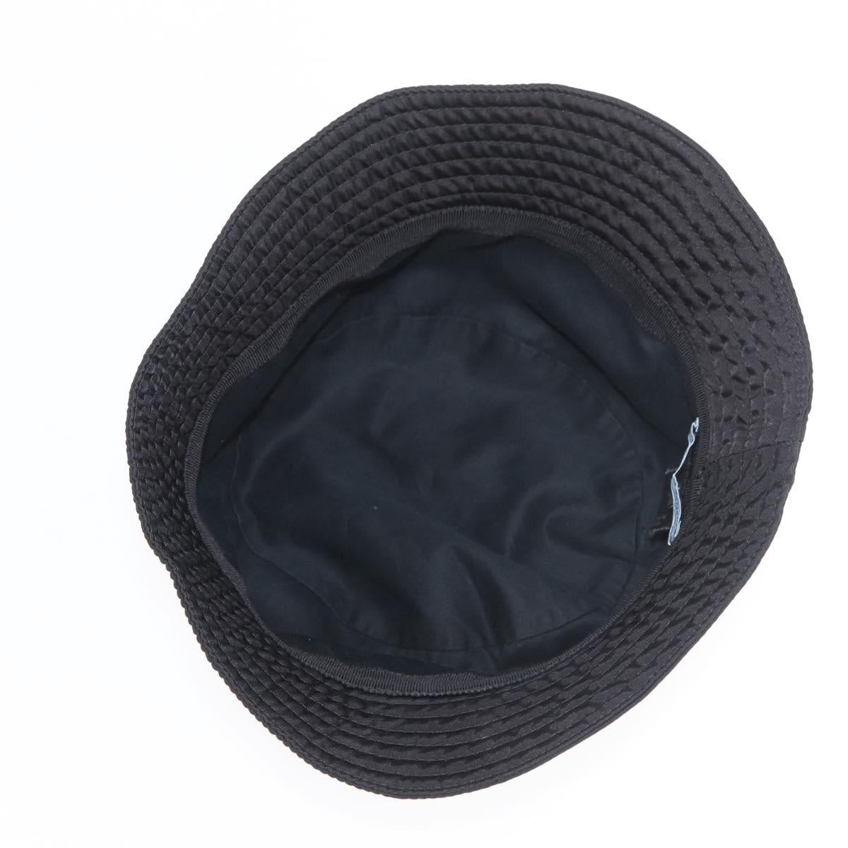 PRADA Hat Nylon M Black Auth 181375M