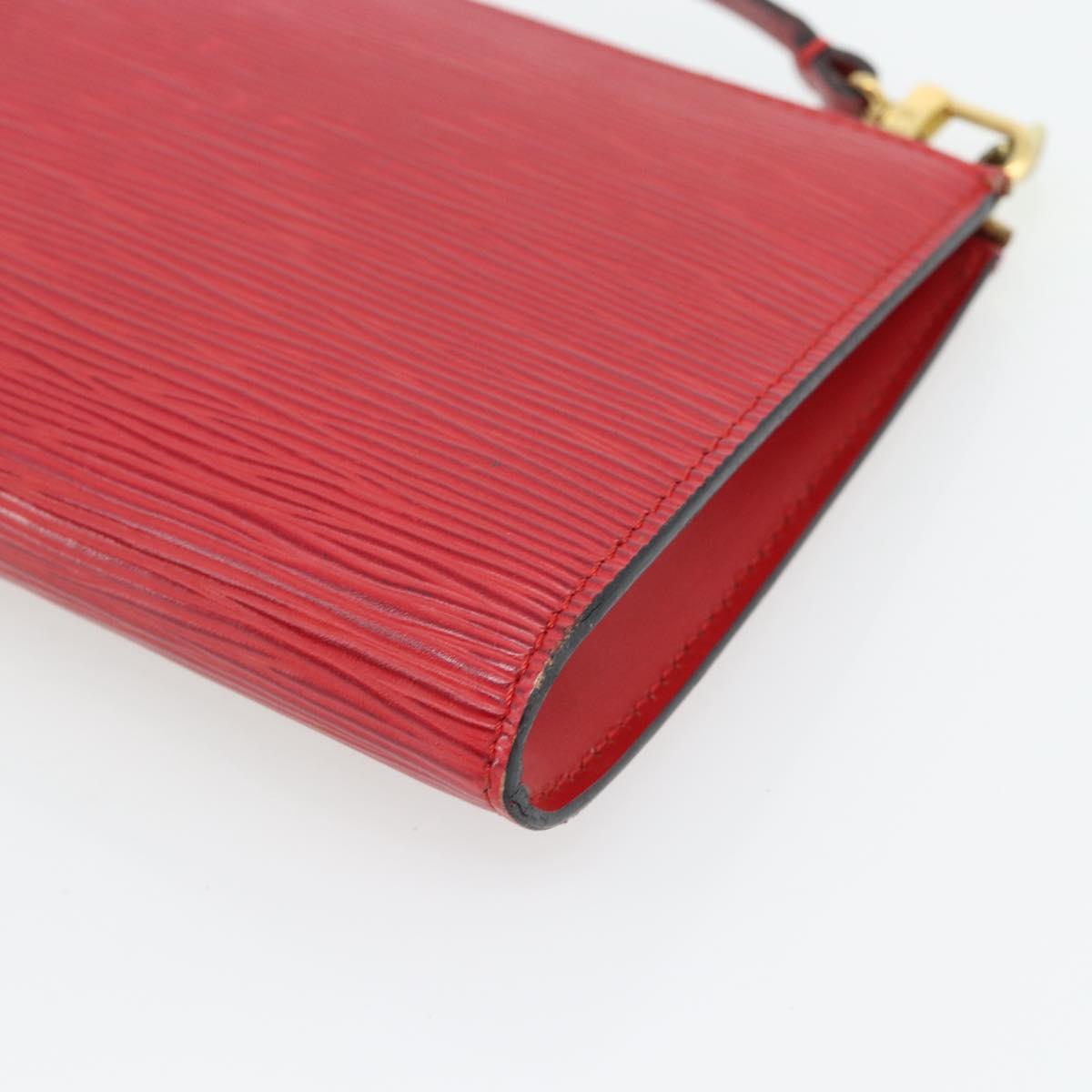 LOUIS VUITTON Epi Pochette Accessoires Pouch Red M52947 LV Auth 181376