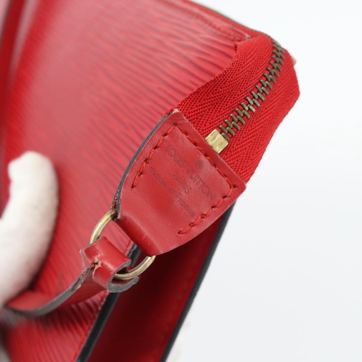 LOUIS VUITTON Epi Pochette Accessoires Pouch Red M52947 LV Auth 181376