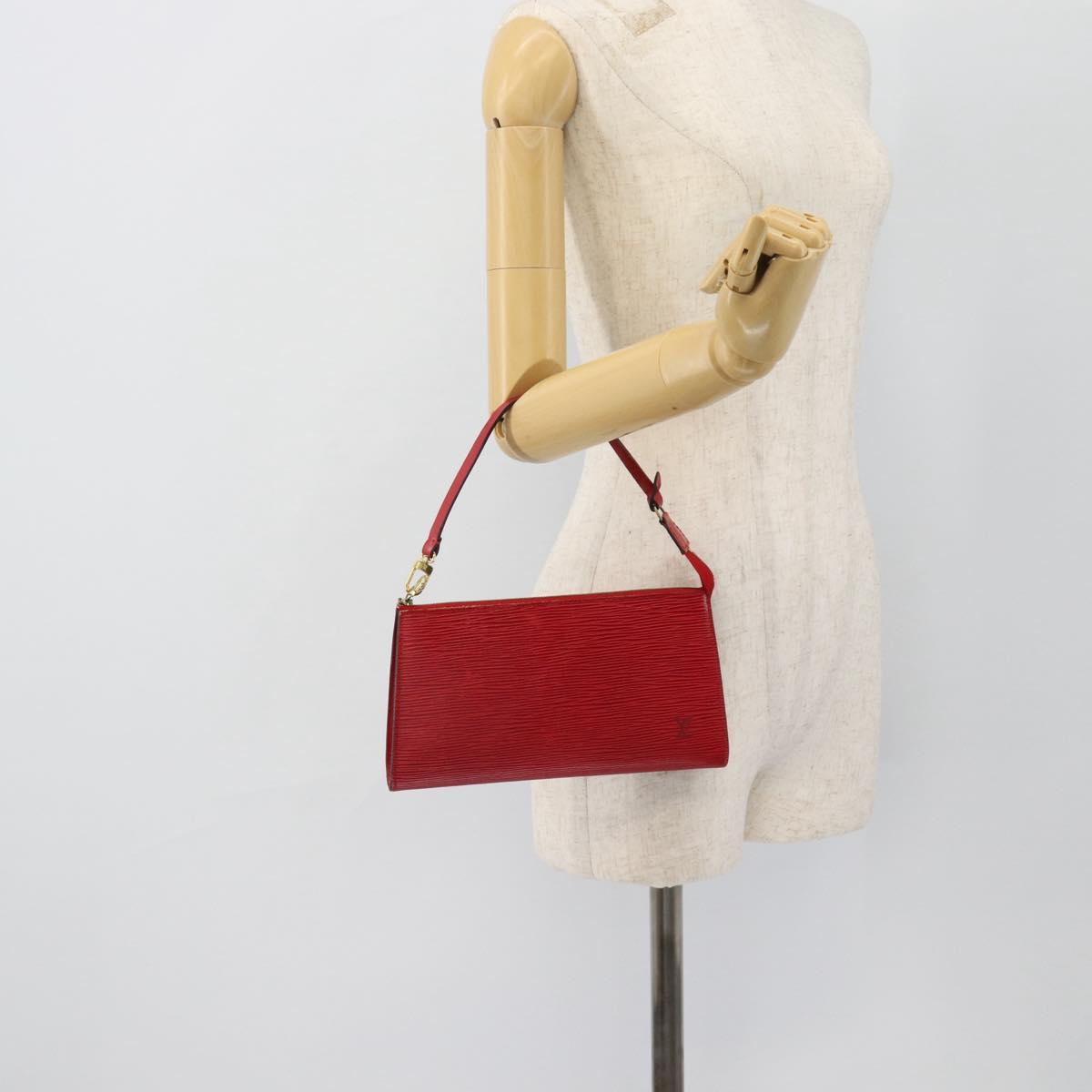 LOUIS VUITTON Epi Pochette Accessoires Pouch Red M52947 LV Auth 181376