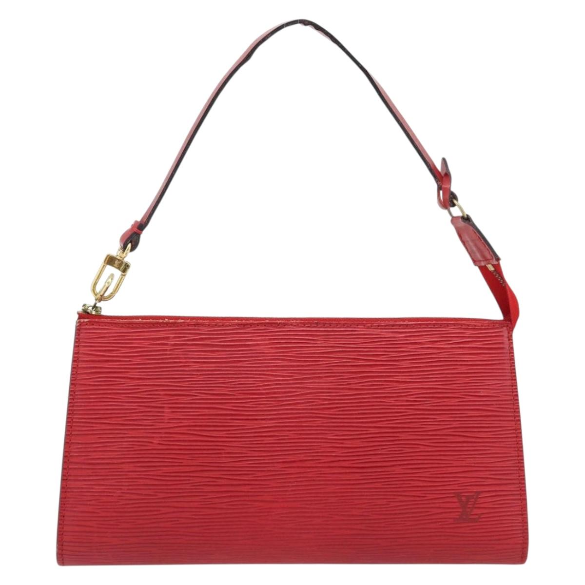 LOUIS VUITTON Epi Pochette Accessoires Pouch Red M52947 LV Auth 181376