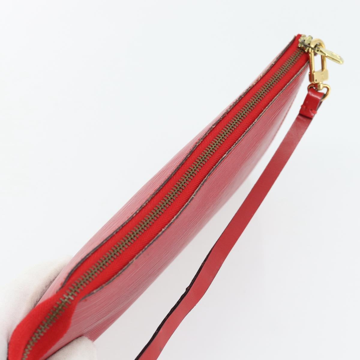 LOUIS VUITTON Epi Pochette Accessoires Pouch Red M52947 LV Auth 181376