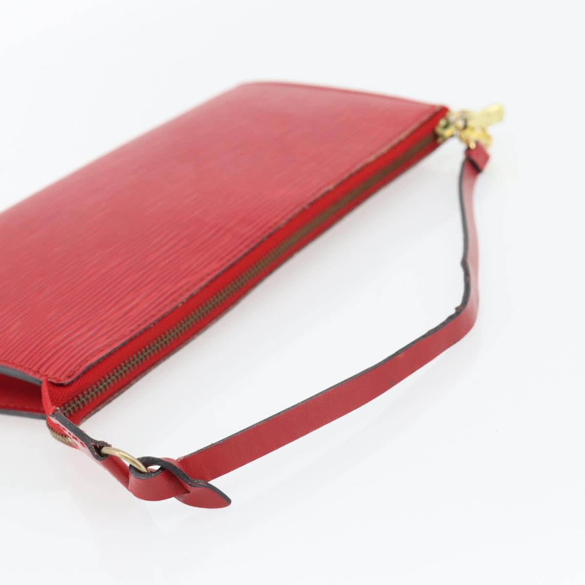 LOUIS VUITTON Epi Pochette Accessoires Pouch Red M52947 LV Auth 181376
