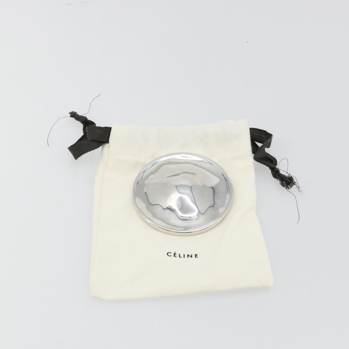 CELINE Brooch metal Silver Auth 181379A