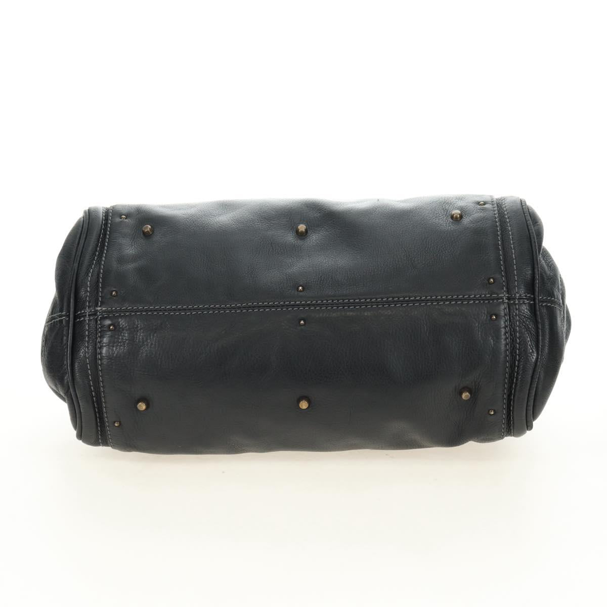 Chloe Paddington Hand Bag Leather Black Gold Silver Auth 181380SAV