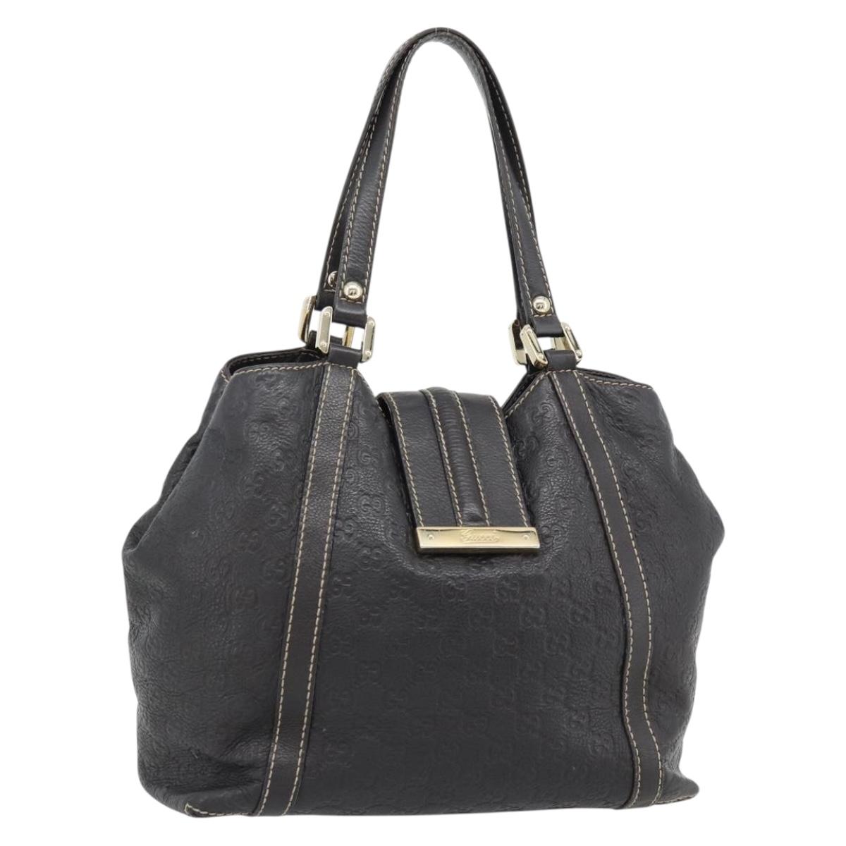 GUCCI GG Canvas Guccissima Tote Bag Leather Dark Brown Gold 233607 Auth 181391V