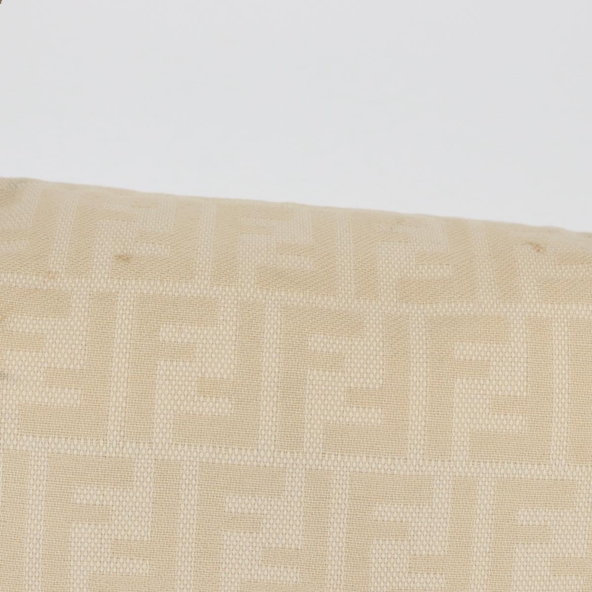 FENDI Zucca Canvas Mamma Baguette Shoulder Bag Ivory Silver Auth 181410A