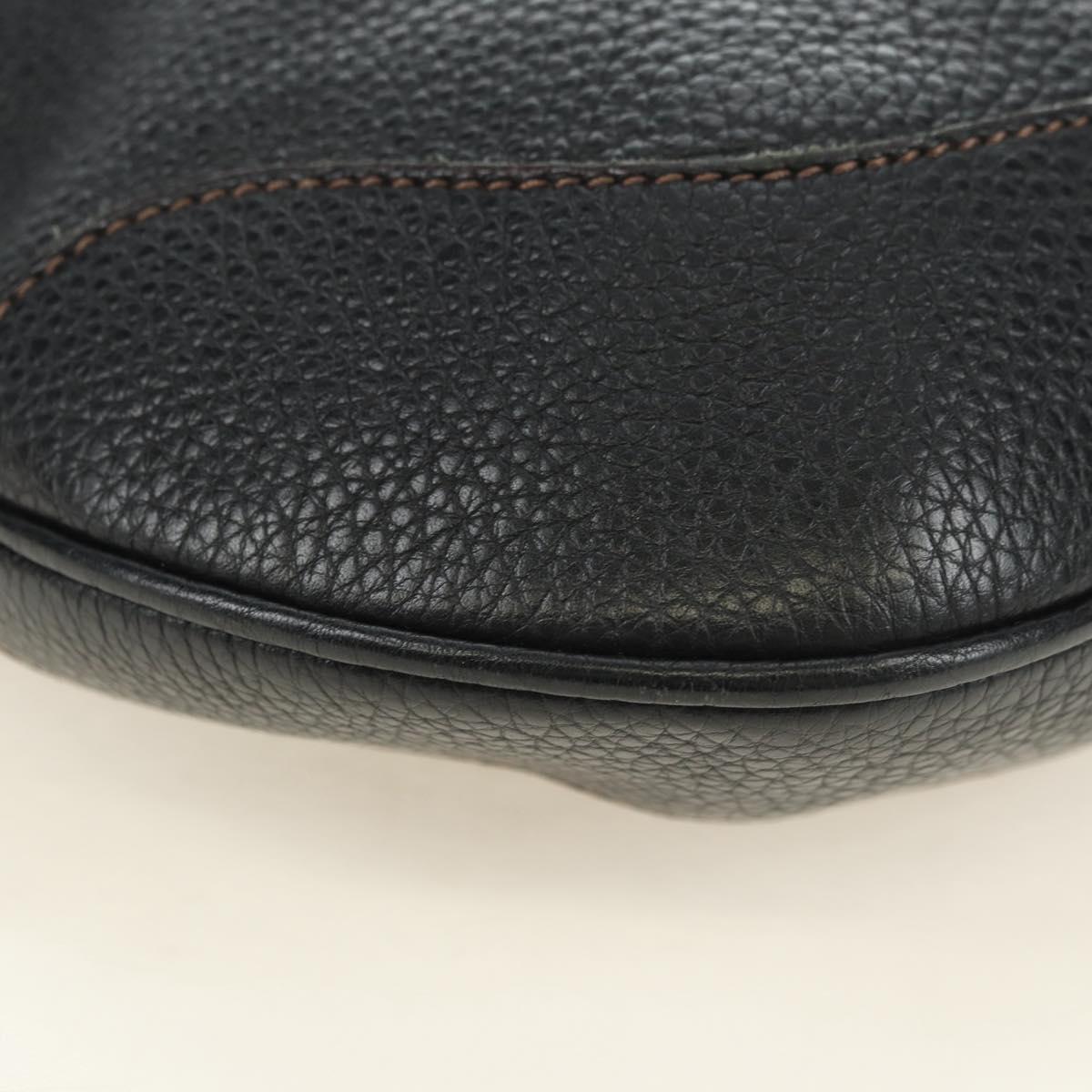 PRADA Shoulder Bag Leather Black Silver Auth 181414SAV