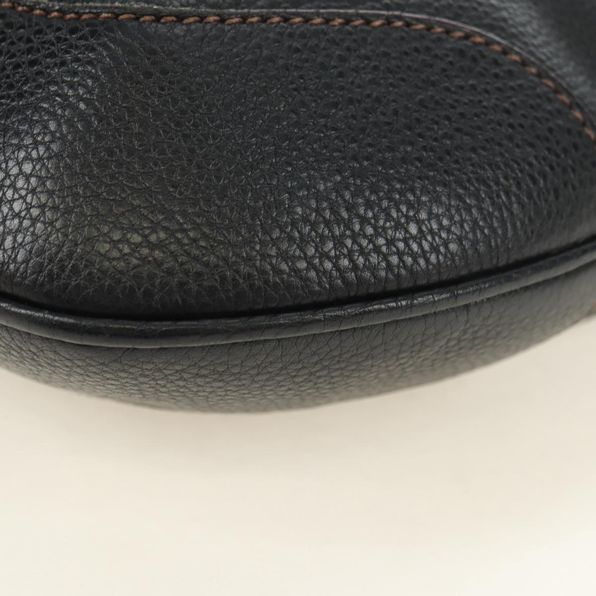 PRADA Shoulder Bag Leather Black Silver Auth 181414SAV