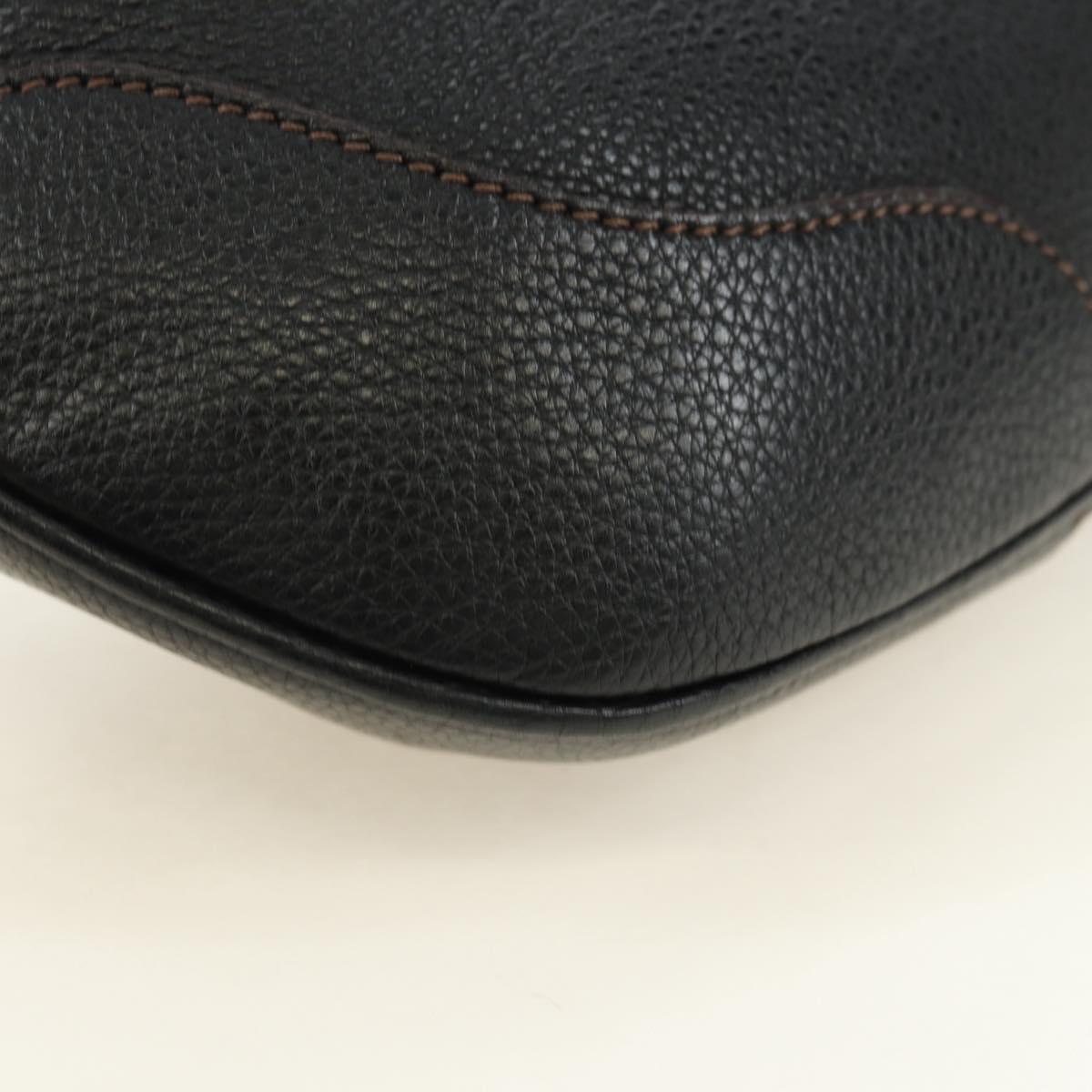 PRADA Shoulder Bag Leather Black Silver Auth 181414SAV