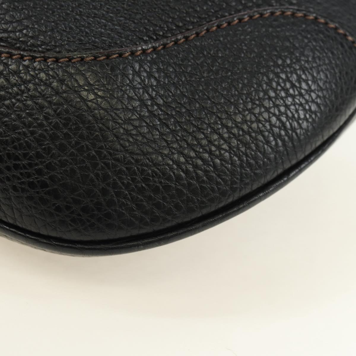 PRADA Shoulder Bag Leather Black Silver Auth 181414SAV