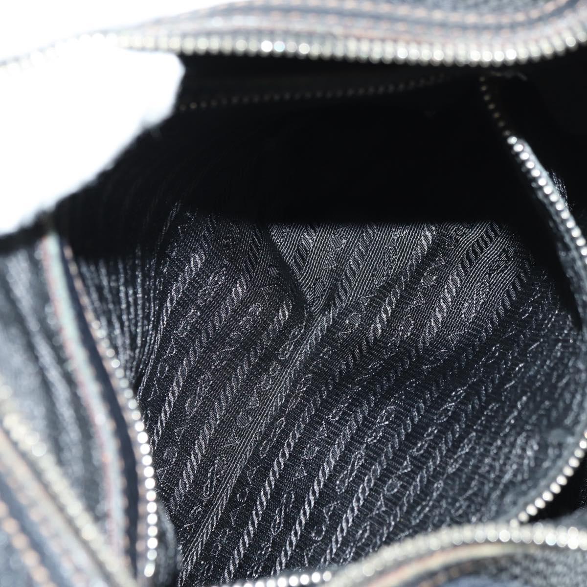 PRADA Shoulder Bag Leather Black Silver Auth 181414SAV