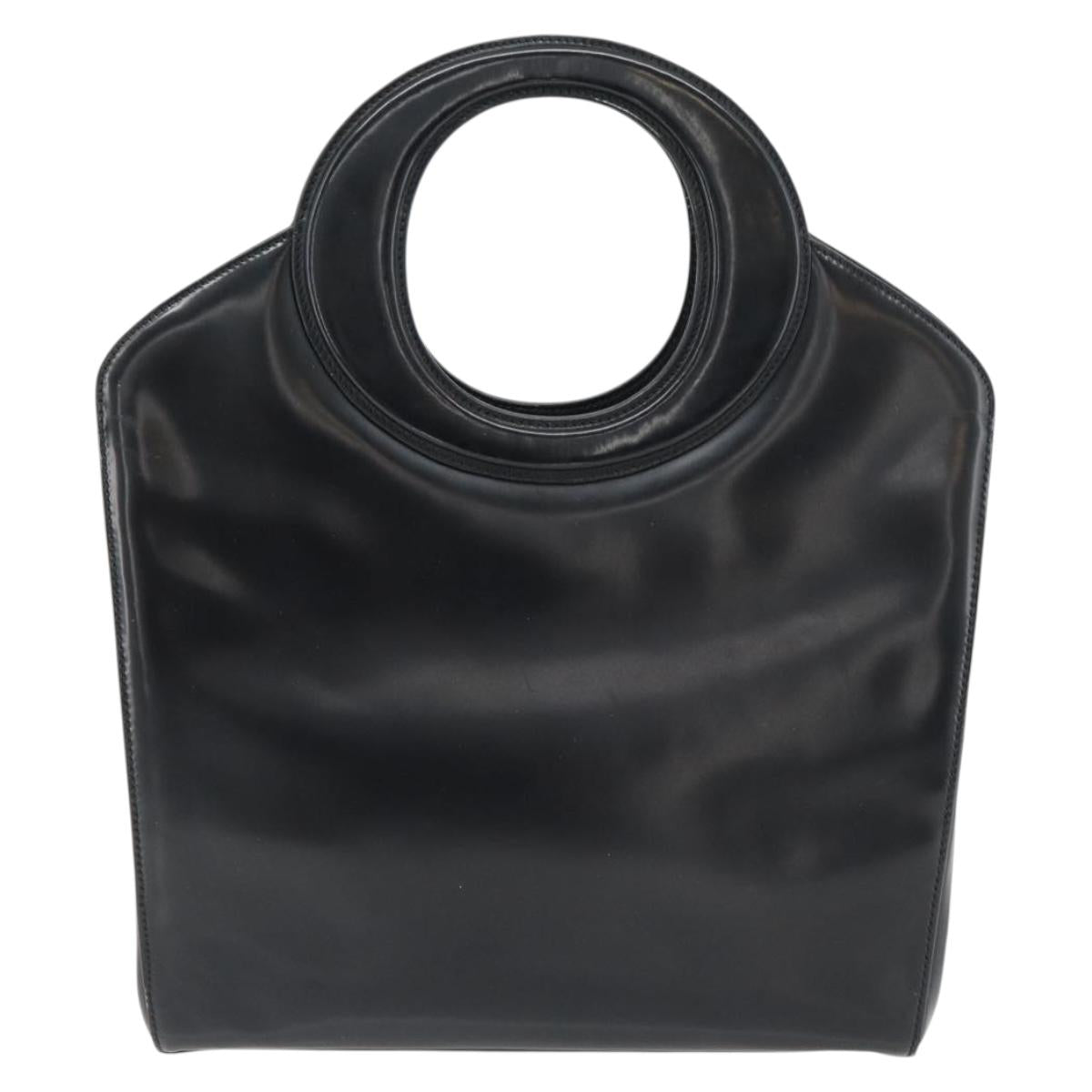 Christian Dior Hand Bag Patent leather Black Gold Auth 181437A
