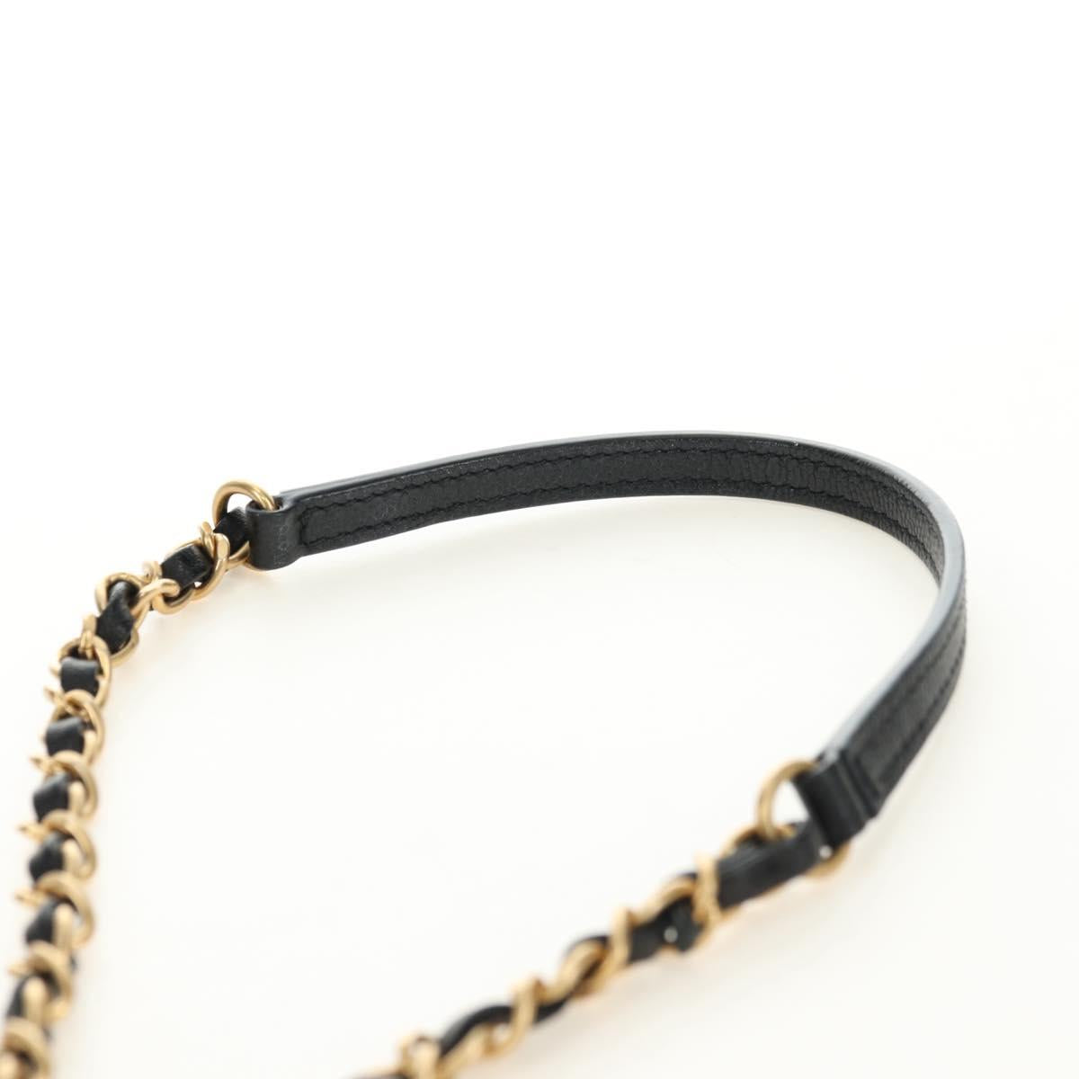 CHANEL Chain Matelasse Shoulder Bag Caviar Skin Black Gold CC Auth 181439SM