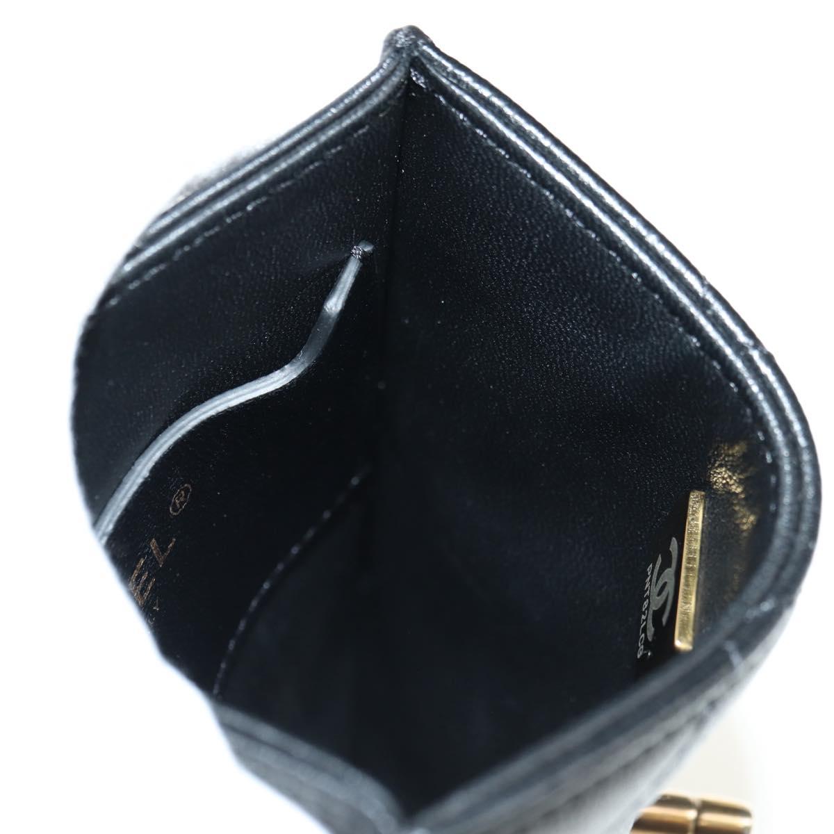 CHANEL Chain Matelasse Shoulder Bag Caviar Skin Black Gold CC Auth 181439SM