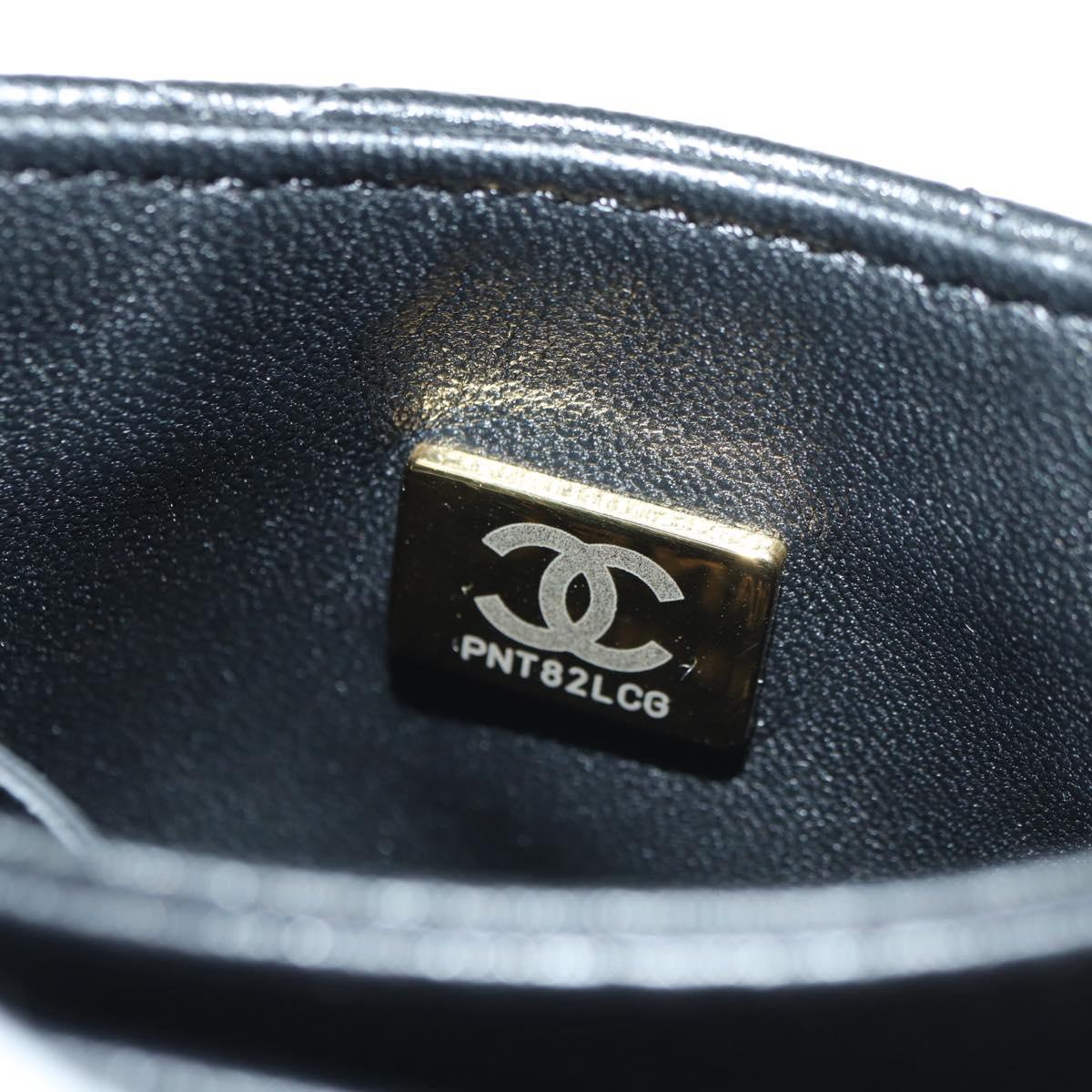 CHANEL Chain Matelasse Shoulder Bag Caviar Skin Black Gold CC Auth 181439SM