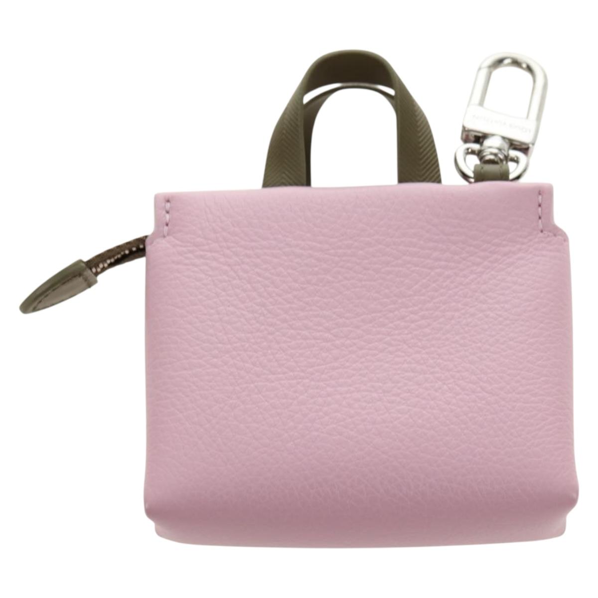 LOUIS VUITTON LV Mini Shopper Bag Charm Leather Pink M03136 LV Auth 181449SM