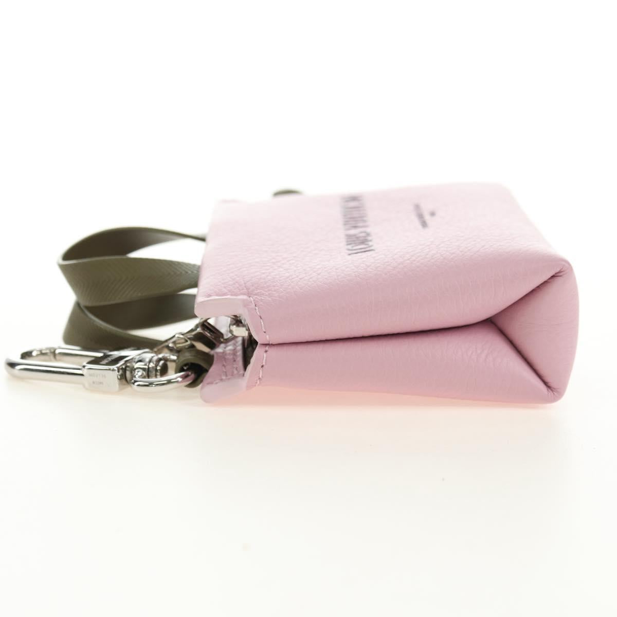 LOUIS VUITTON LV Mini Shopper Bag Charm Leather Pink M03136 LV Auth 181449SM