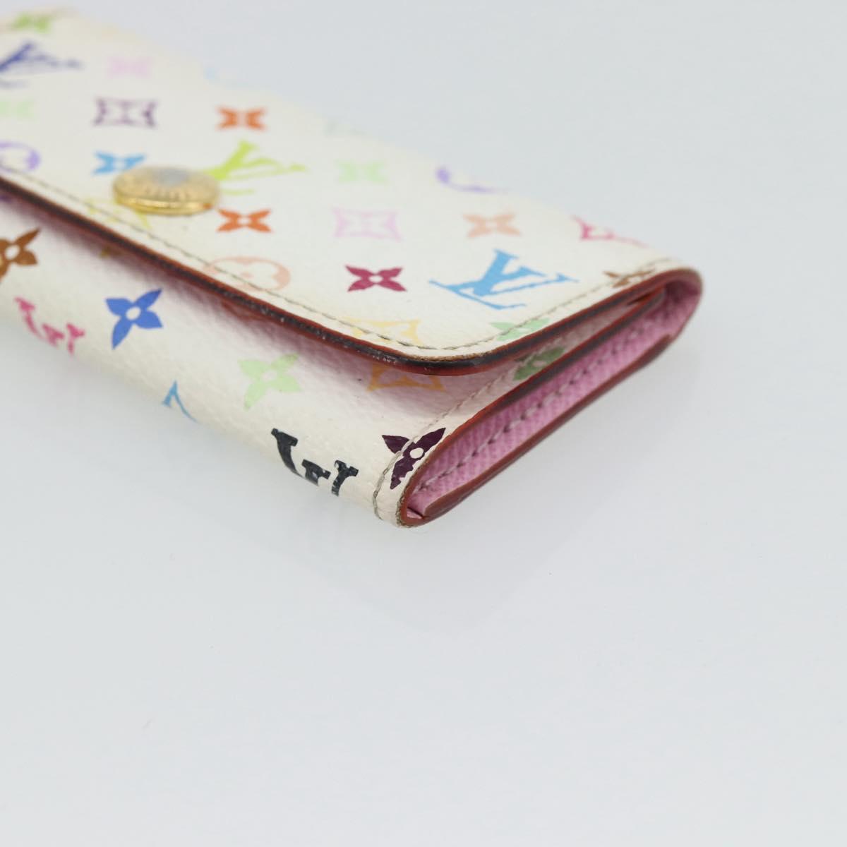 LOUIS VUITTON Monogram Multicolor Multicles 4 Key Case White M93731 Auth 181452