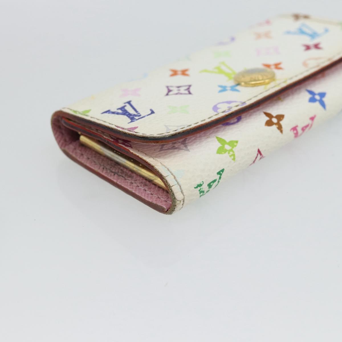 LOUIS VUITTON Monogram Multicolor Multicles 4 Key Case White M93731 Auth 181452