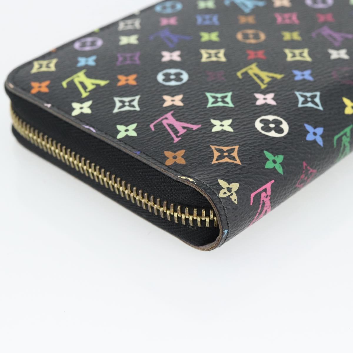 LOUIS VUITTON Monogram Multicolor Zippy Wallet Long Black M60243 LV Auth 181458V