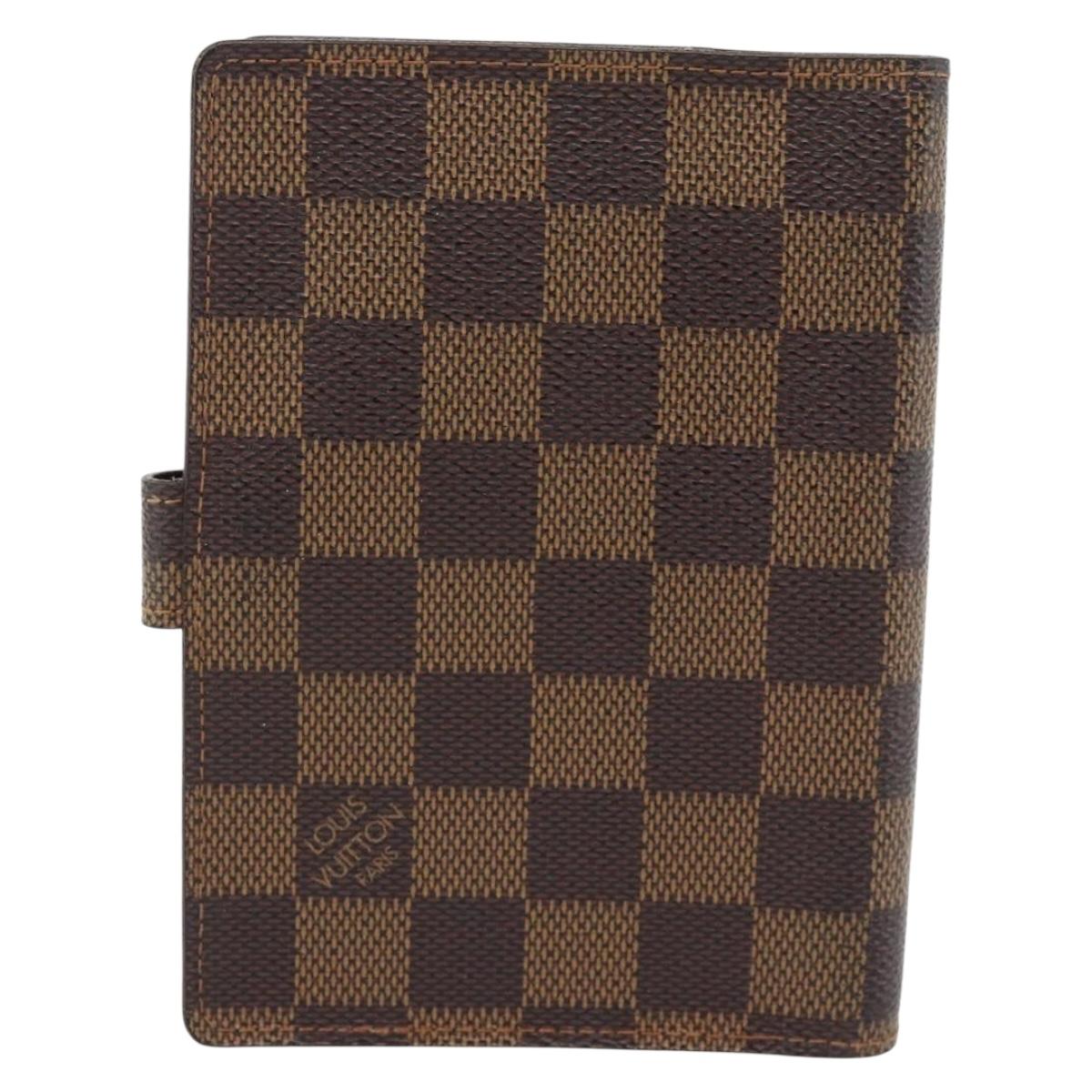 LOUIS VUITTON Damier Ebene Agenda PM Day Planner Cover R20700 LV Auth 181460