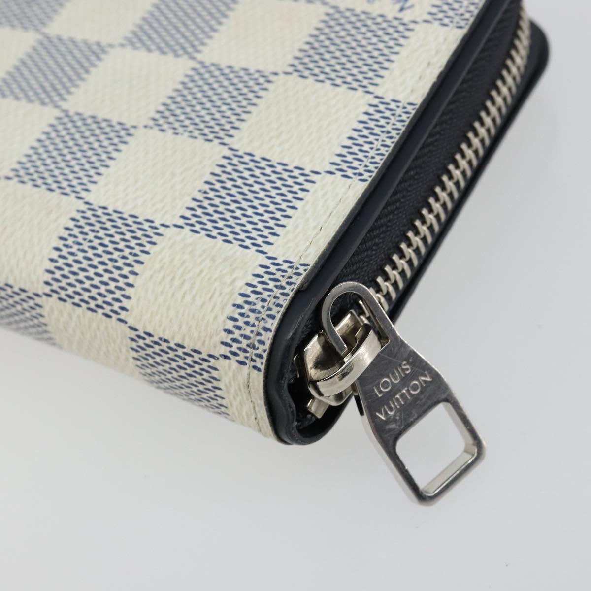 LOUIS VUITTON Damier Azur Zippy Wallet Vertical Long Wallet N62632 Auth 181462A
