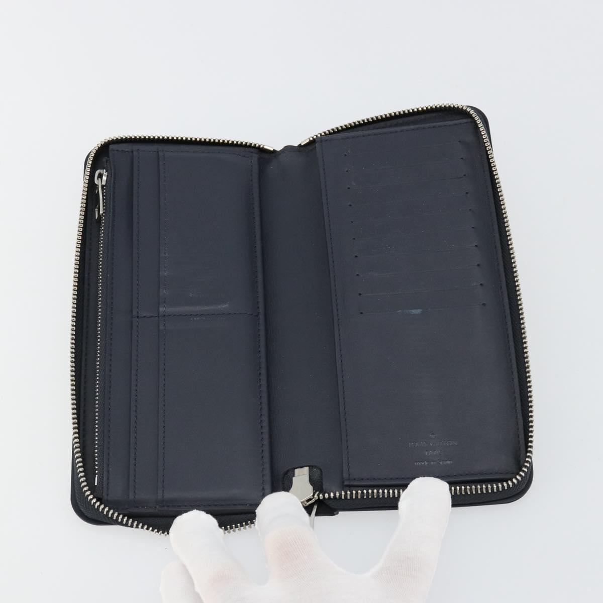 LOUIS VUITTON Damier Azur Zippy Wallet Vertical Long Wallet N62632 Auth 181462A