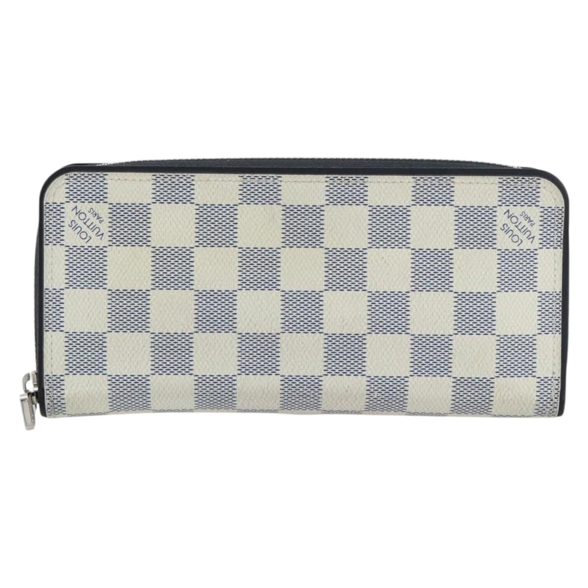 LOUIS VUITTON Damier Azur Zippy Wallet Vertical Long Wallet N62632 Auth 181462A