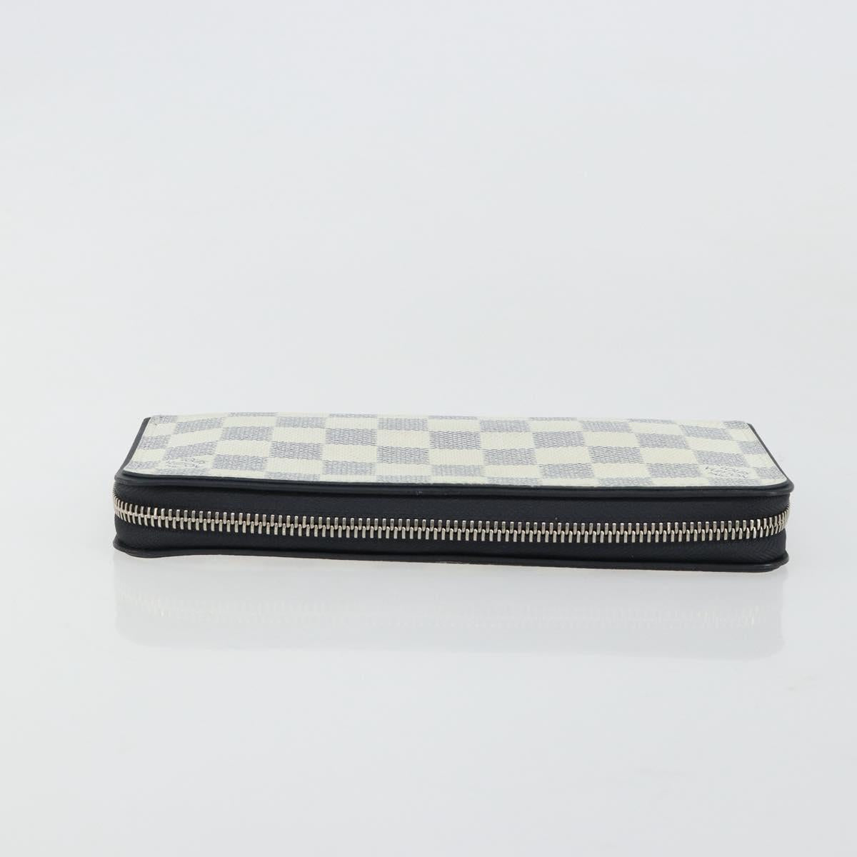 LOUIS VUITTON Damier Azur Zippy Wallet Vertical Long Wallet N62632 Auth 181462A